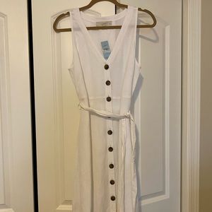 NEW Loft White Linen Dress (6P)